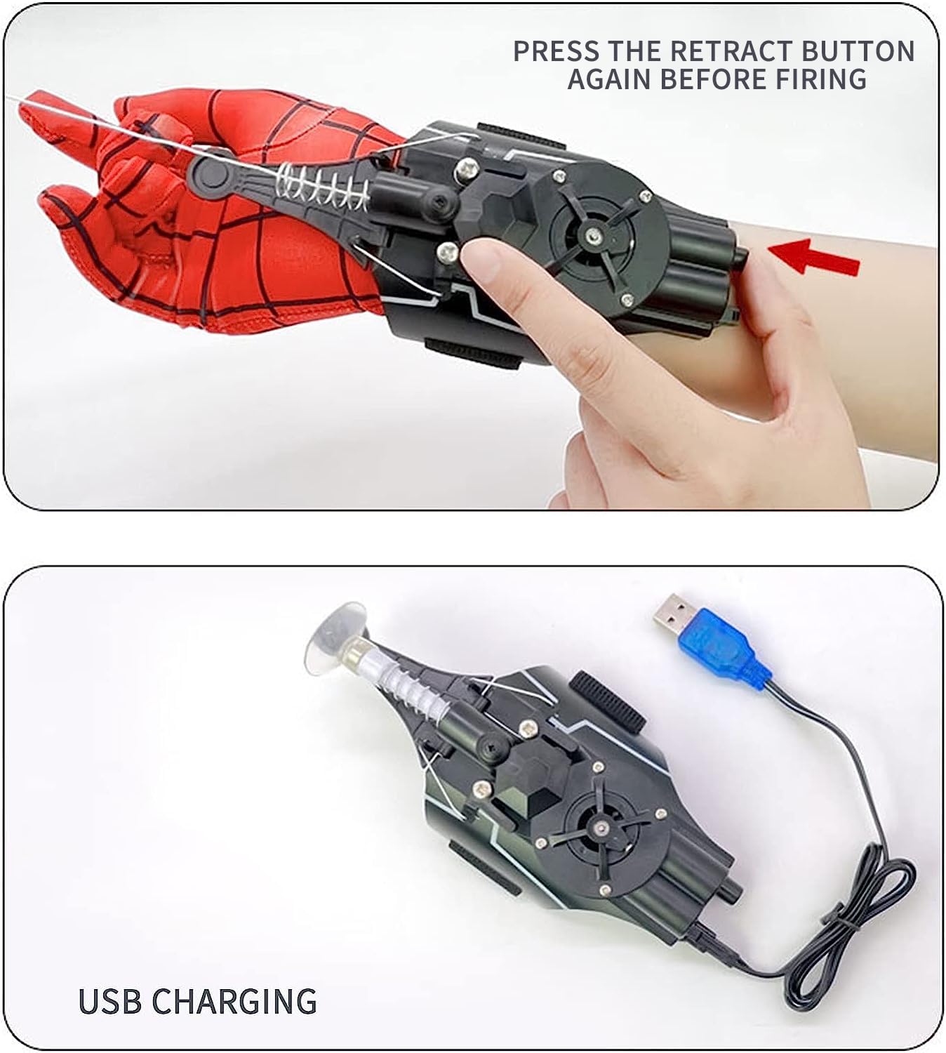 Spider Web Shooter, Real Web Slinger that Actually Shoots for Kids, Cool Toy Things for Superhero Fans