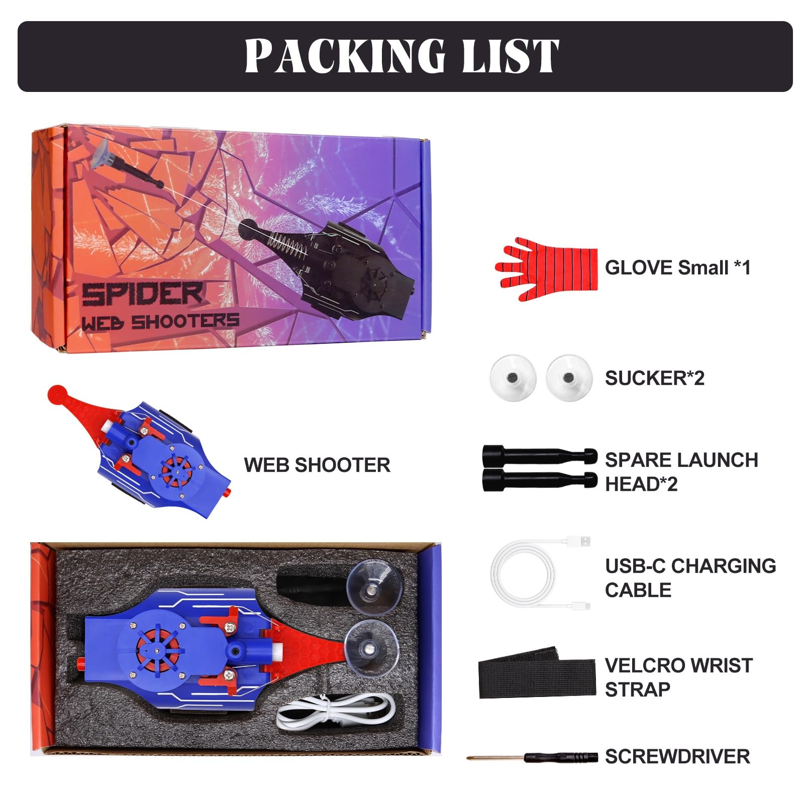 Spider Web Shooter, Real Web Slinger that Actually Shoots for Kids, Cool Toy Things for Superhero Fans