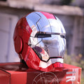 Marvel 1:1 Iron Man Mk5 Jarvis Helmet Remote Voice Control Auto Helmet Mask With Led Light Figure Boy Christmas Birthday Gift